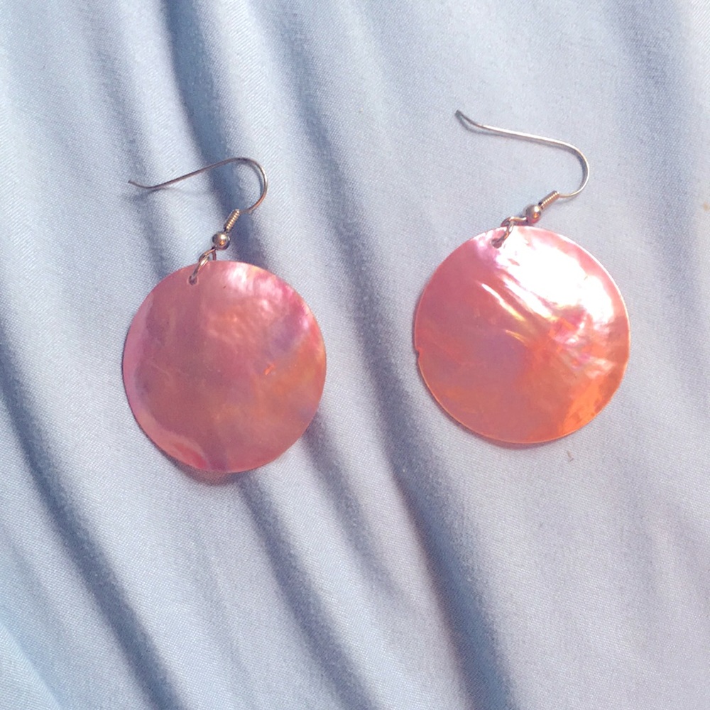Pink iridescent earrings